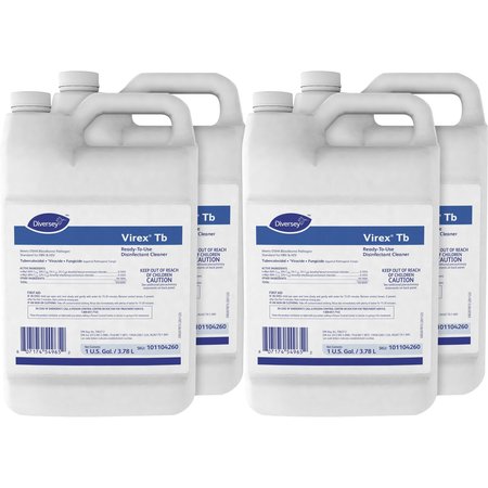 VIREX II 256 Virex Quaternary-Based RTU Disinfectant, 128 fl oz (4 quart) Lemon, Clear, 4 PK DVO101104260